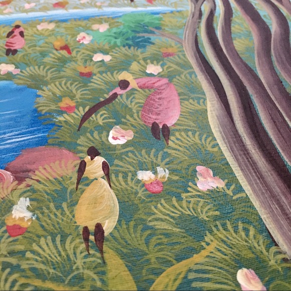 Alix Baptiste Art Haitian Women Harvesting Field Acrylic On Canvas